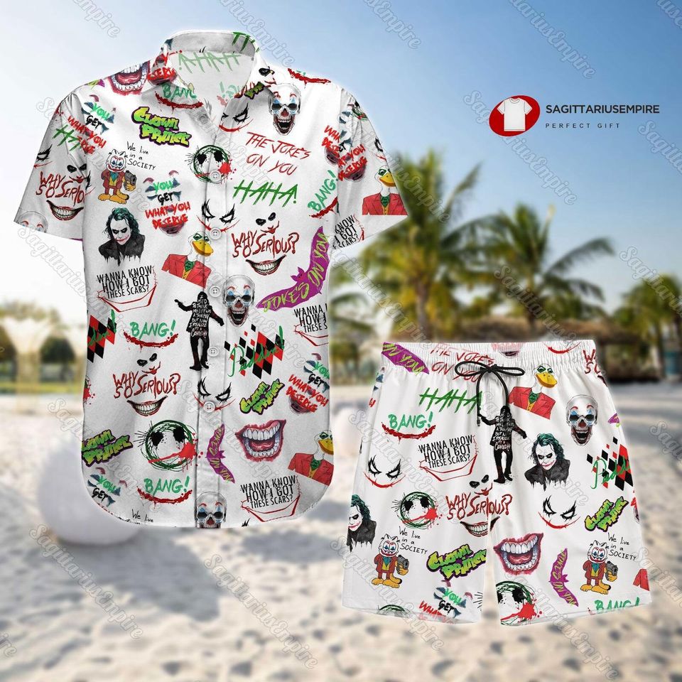 Pennywise Button Shirt And Shorts, Pennywise Hawaiian Shirt