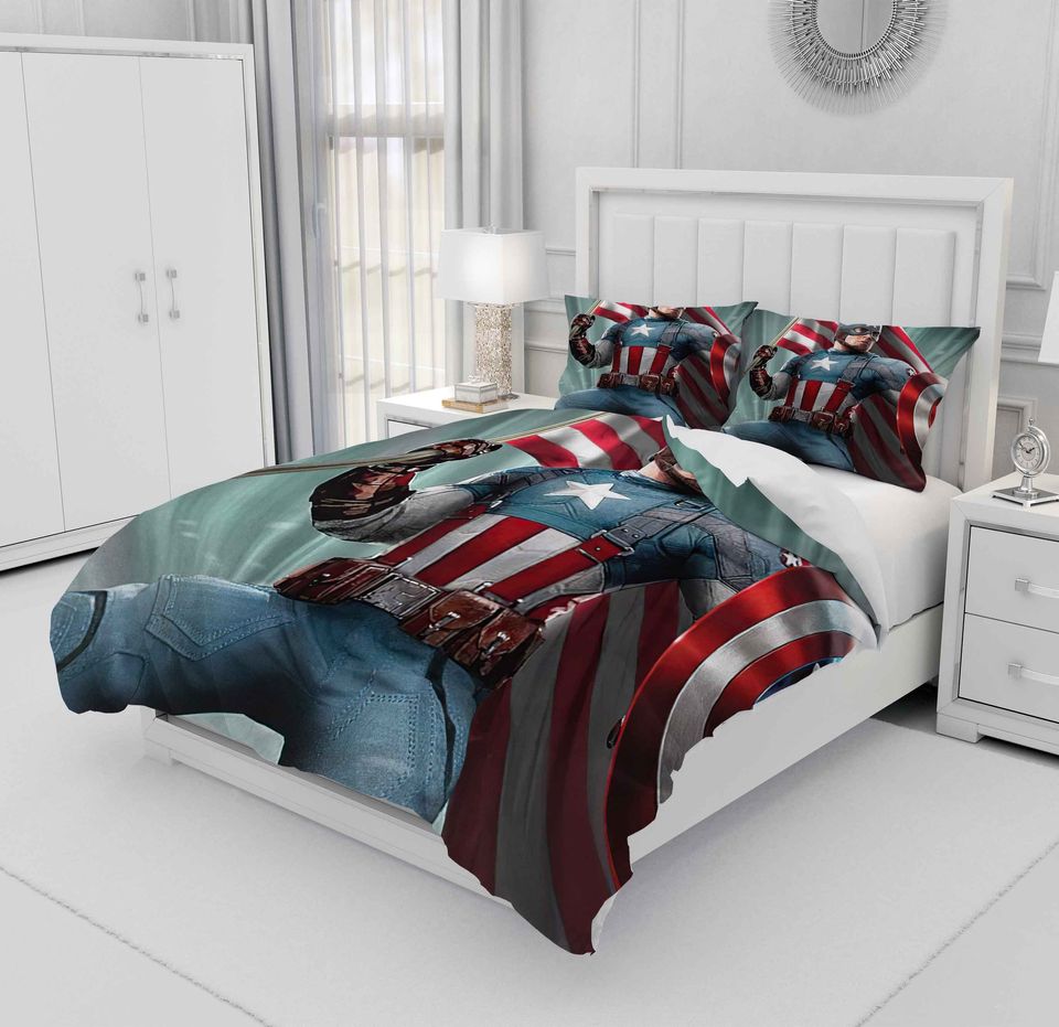 Captain America Bedding Set, Bedroom Decoration, Creative Gifts