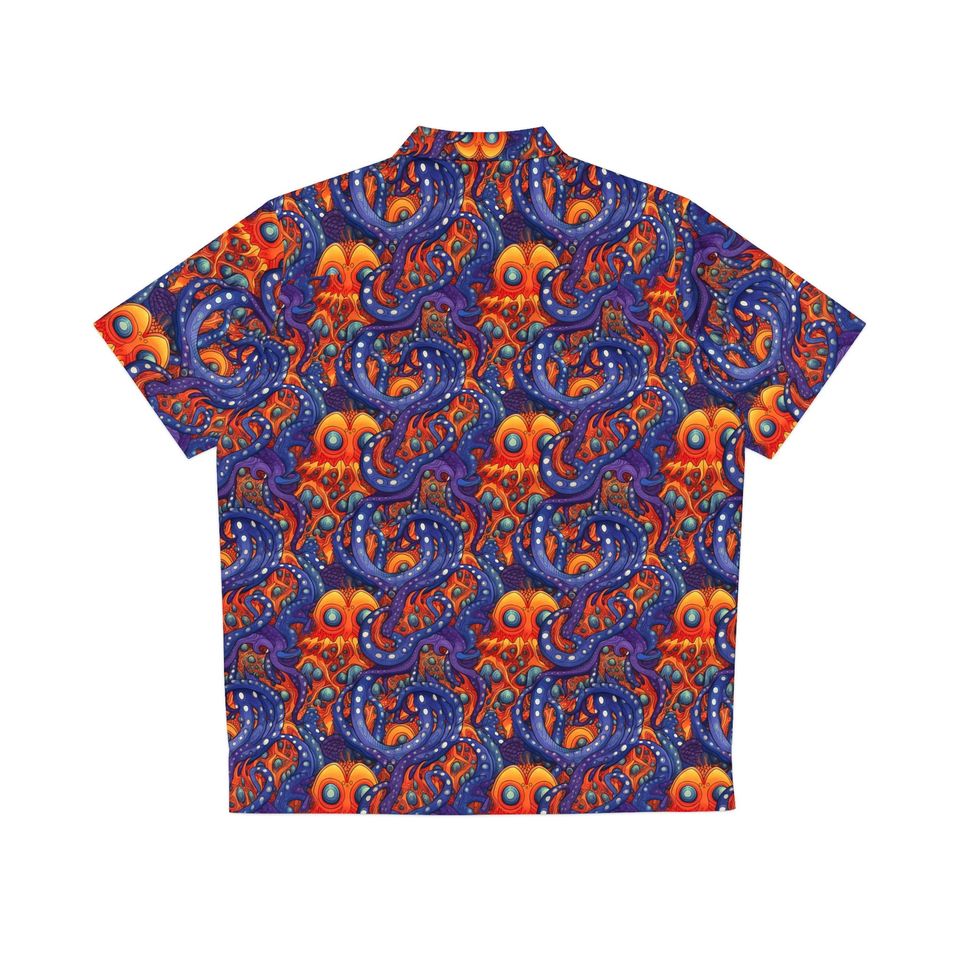 Psychedelic Monster Octopus Men's Hawaiian Shirt