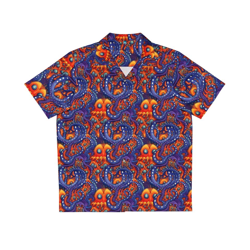 Psychedelic Monster Octopus Men's Hawaiian Shirt
