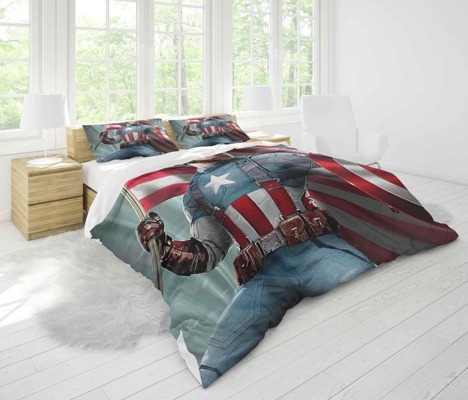 Captain America Bedding Set, Bedroom Decoration, Creative Gifts