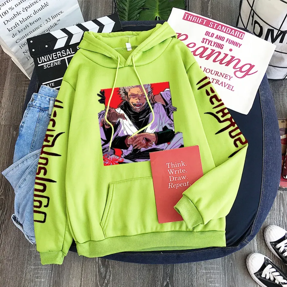 Anime Jujutsu Satoru Choso Yuji Itadori Manga Hoodies Sweatshirts Women Harajuku Cartoon Clothing Winter Warm Hoodies