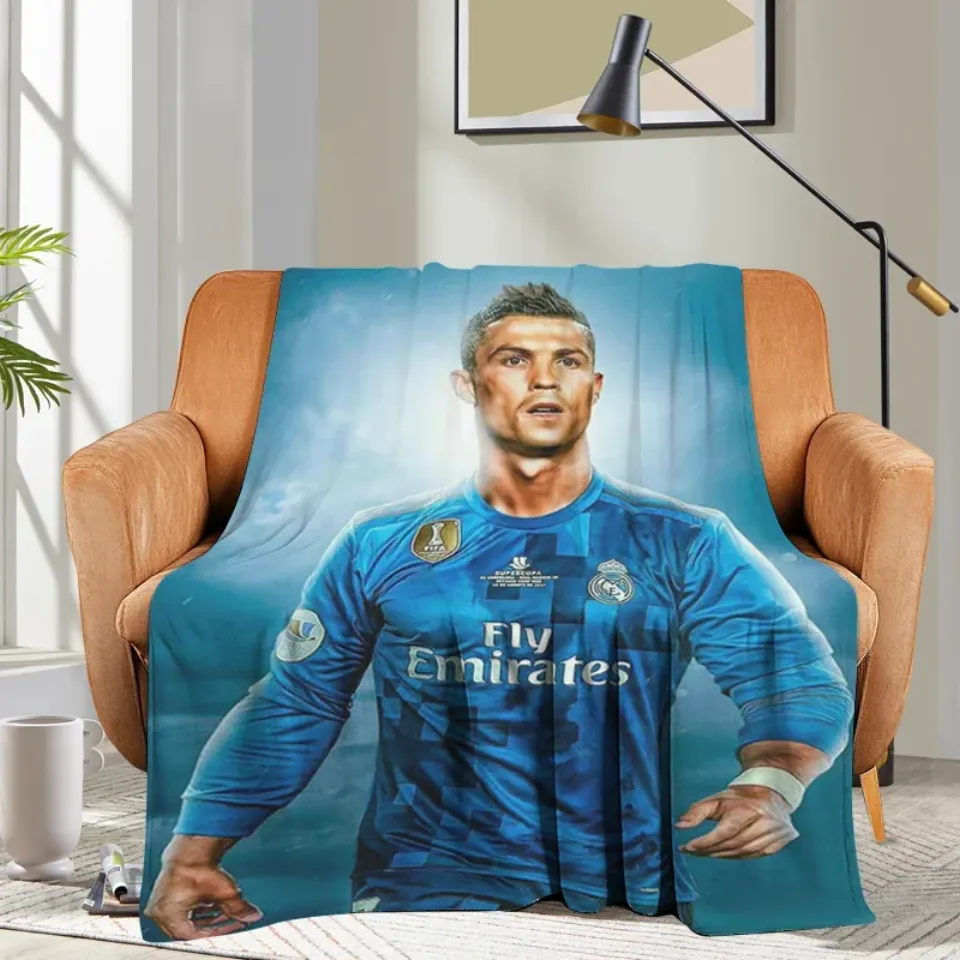 Custom Blanket Sofa Ronaldo CR7 Bed Camping Nap Fluffy Soft Blankets for Winter Warm King Size Microfiber Bedding