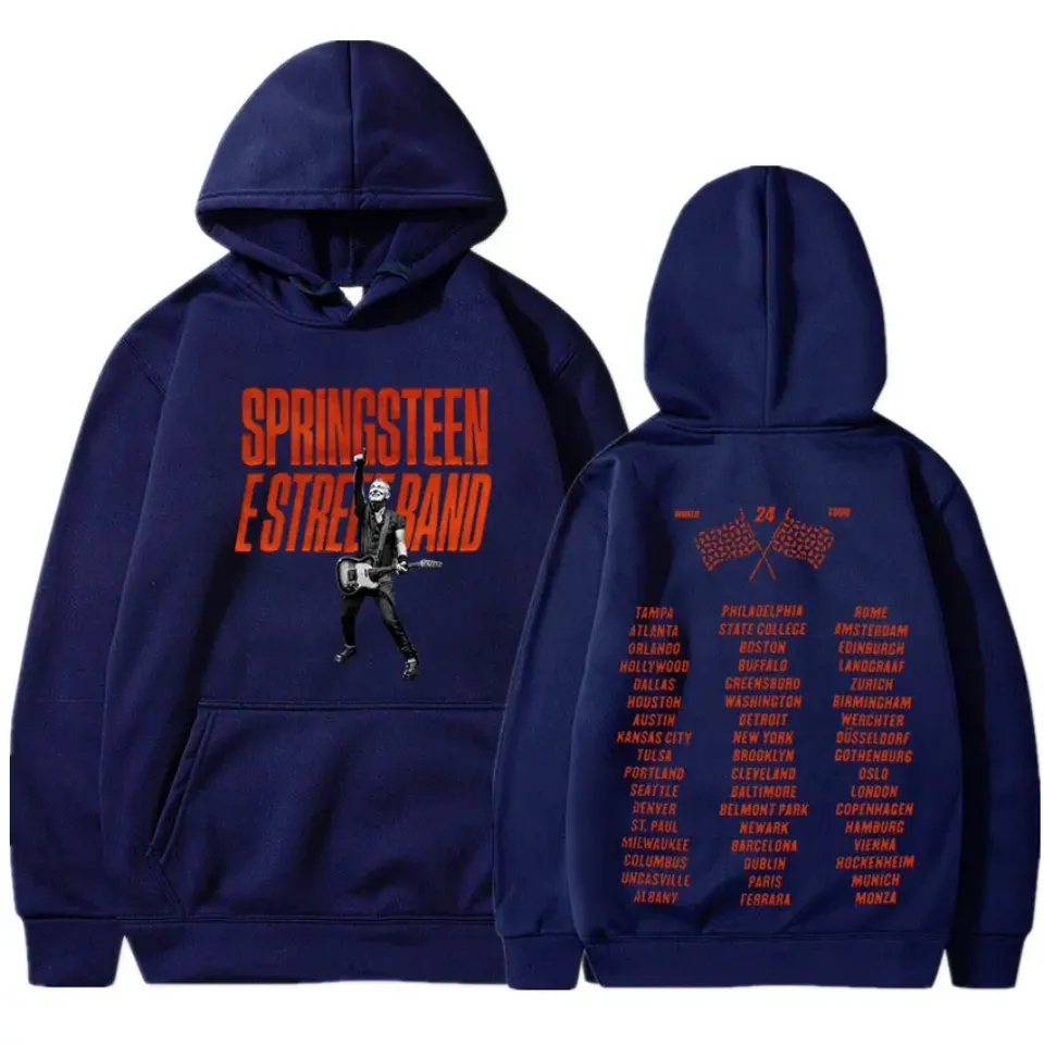 Bruce Springsteen and E Street 2024 Tour Hoodies, Men Women Clothing Fashion Vintage Casual Loose Oversized Pullovers