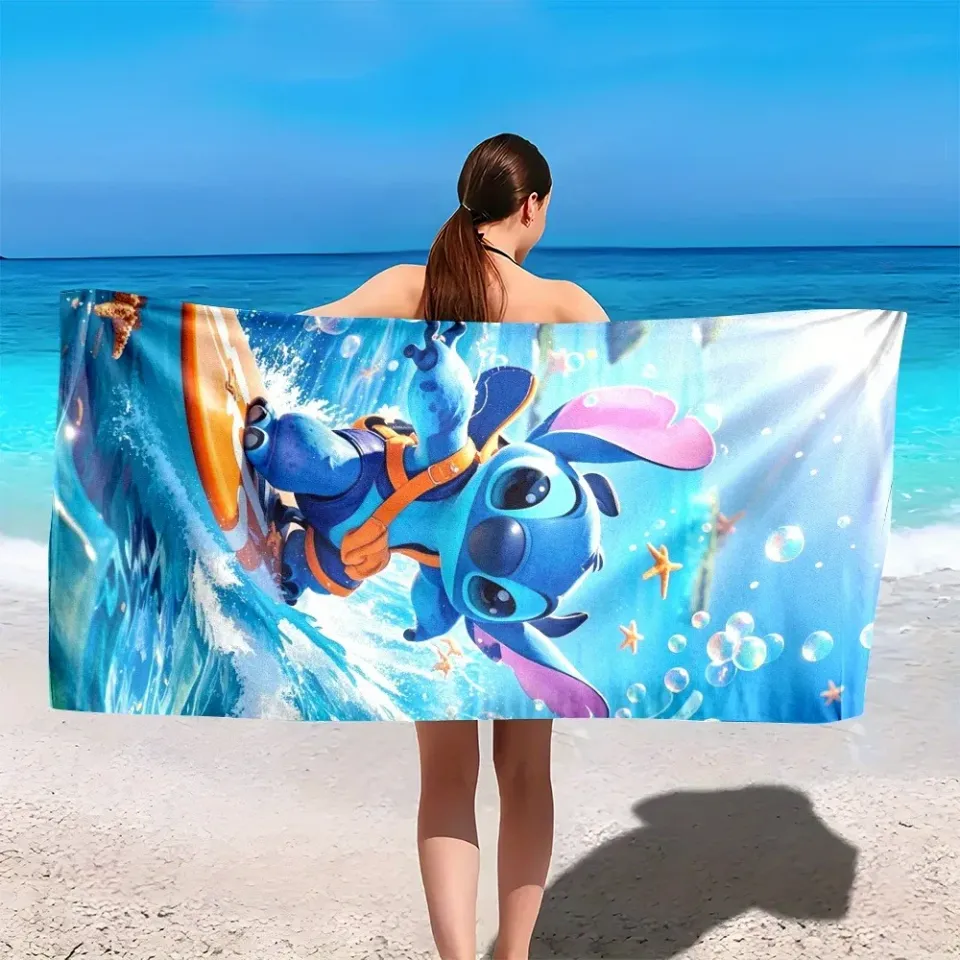 Lilo & Stitch Surfing Beach Towel