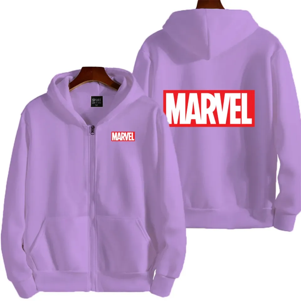 Marvel Logo Spring and Autumn New Men's Zipper Hoodie