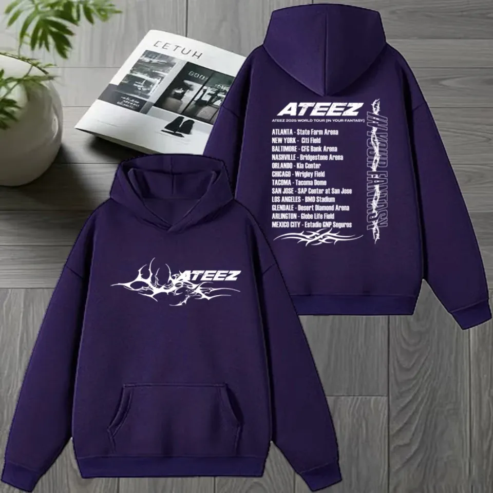 Korea Ateez Tour 2026 Double Sided printed Hoodie