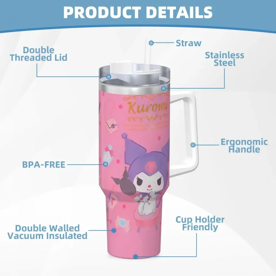 Sanrio Kuromi Kawaii Tumblers 40 oz With Handle | Christmas Gift