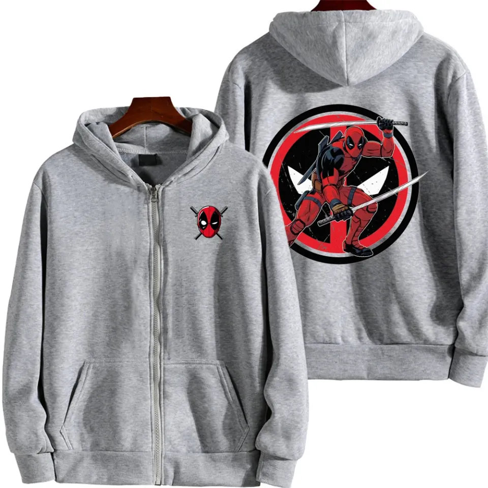Deadpool Marvel Spring and Autumn New Men's Zipper Hoodie