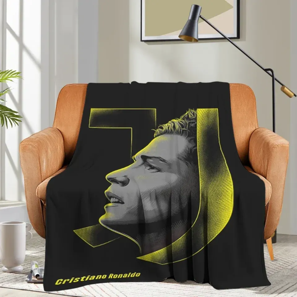 Custom Blanket Sofa Ronaldo CR7 Bed Camping Nap Fluffy Soft Blankets for Winter Warm King Size Microfiber Bedding