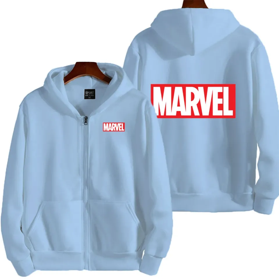 Marvel Logo Spring and Autumn New Men's Zipper Hoodie