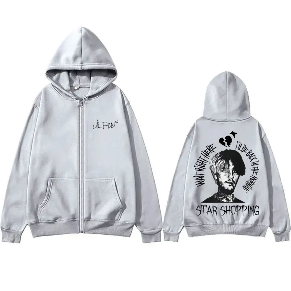 Rapper Lil Peep Star Shopping Zipper Hoodie Cry Baby Zip Up Jacket