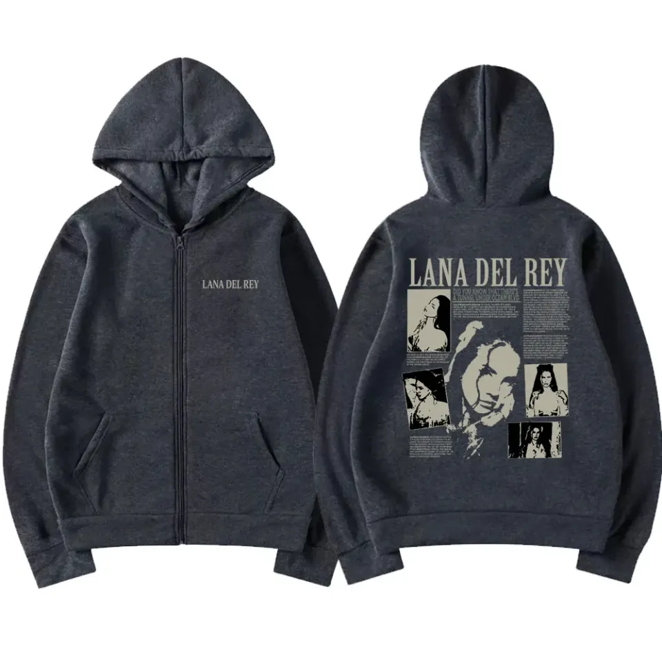 Singer Lana Del Rey Music Album Did You Know That There's A Tunnel Under Ocean Blvd Zipper Hoodie Men Women Loose Zip Up Jacket