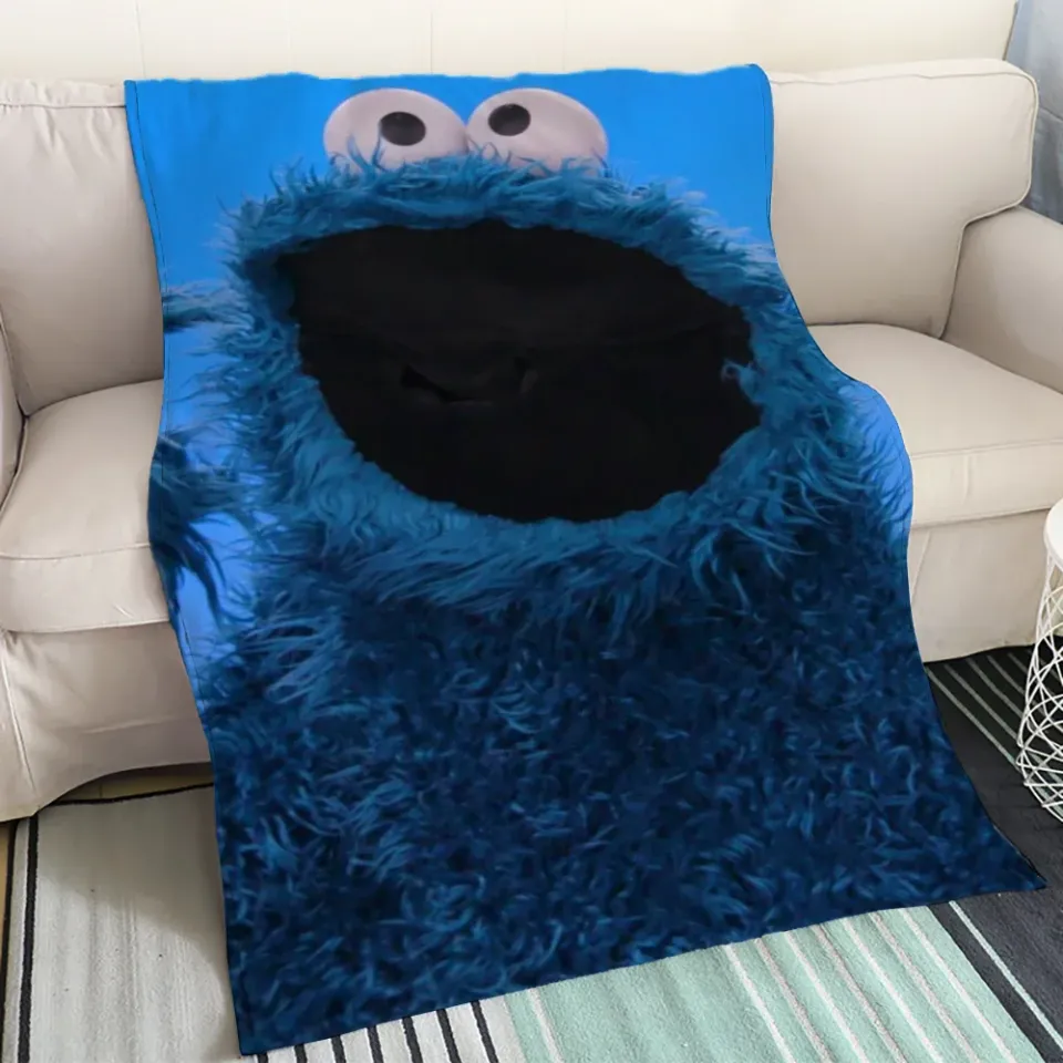 Sofa Blankets King Size Cookie Monster Cute Blanket Fluffy Thin Wadding Blanket Bed Luxury Blankets