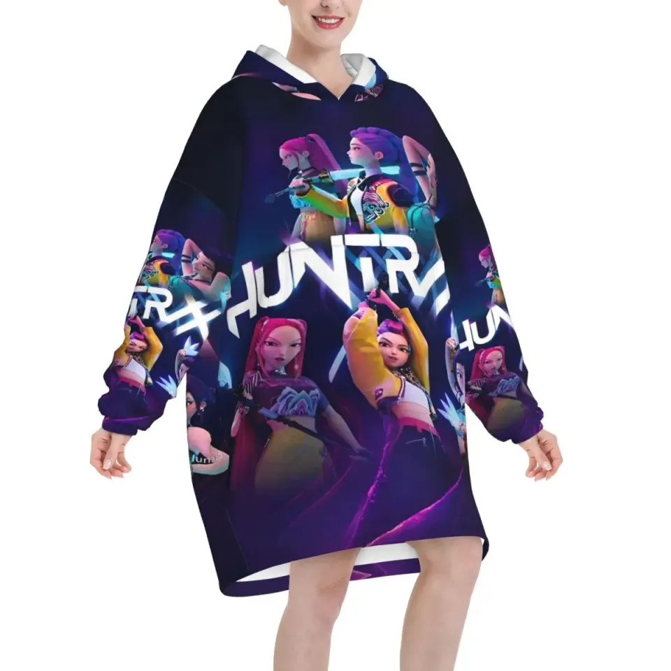 Kpop Demon Hunters Wearable Blanket Hoodie for Women Men