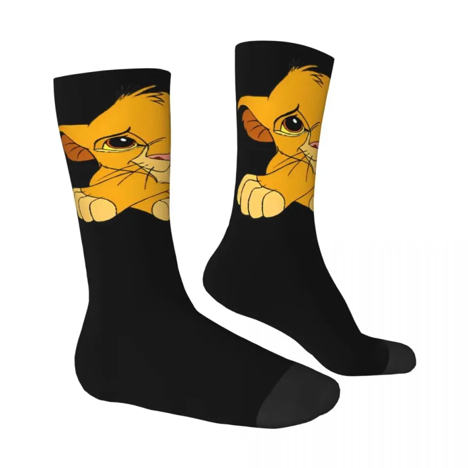 Adults Men Socks Cute Simba Face Lion King Stockings