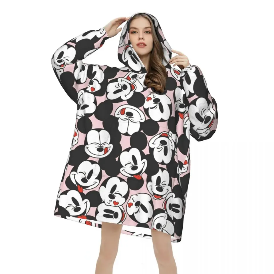 Mickey Mouse Cartoon Blanket Hoodie Oversized