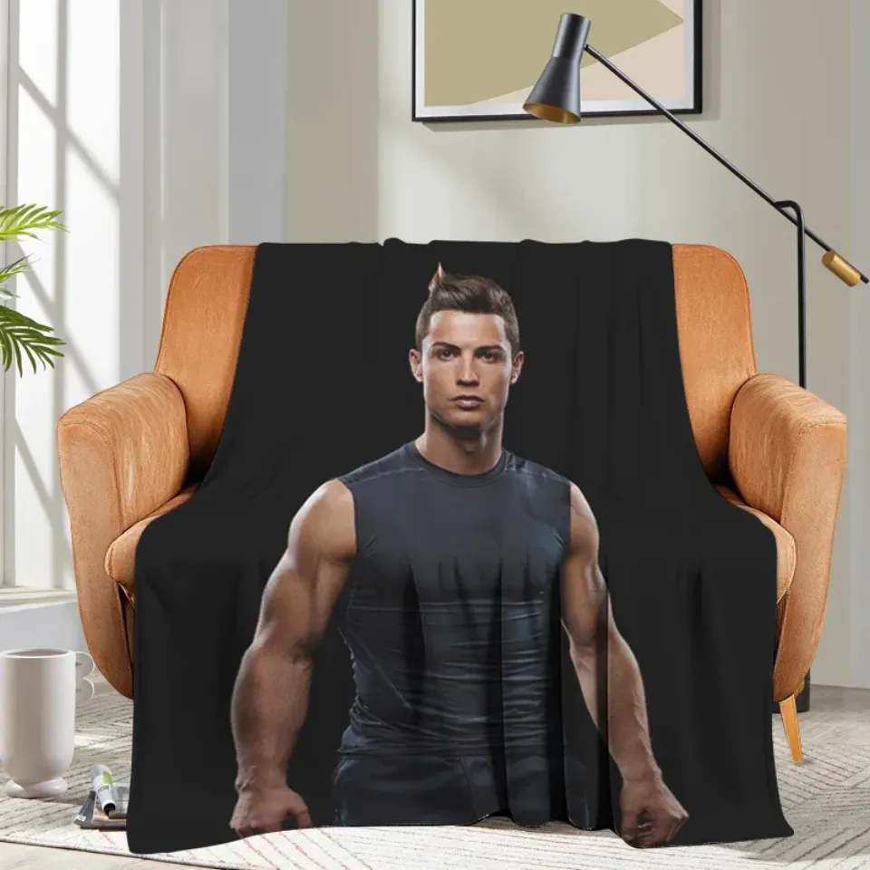 Custom Blanket Sofa Ronaldo CR7 Bed Camping Nap Fluffy Soft Blankets for Winter Warm King Size Microfiber Bedding