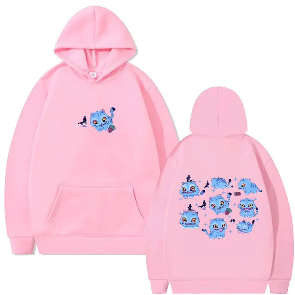 Kpop Demon Hunters Graphic Hoodie Funny Derpy Tiger Print Hooded