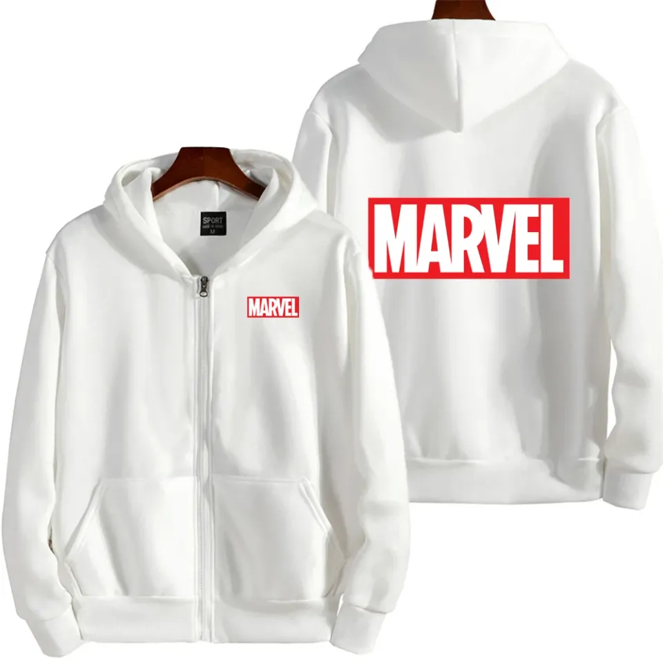 Marvel Logo Spring and Autumn New Men's Zipper Hoodie
