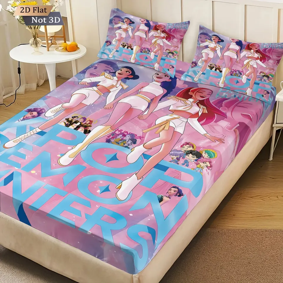 K-Pop Demon Hunters Bedding Set, Multi-Size, Soft Bed Cover for Bedroom