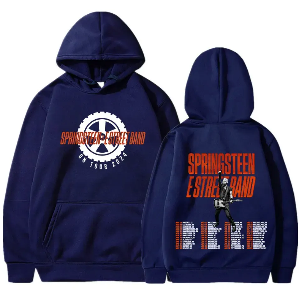 Bruce Springsteen and E Street Band 2024 Tour Hoodies, Men Women Fashion Harajuku Long Sleeve Oversized Streetwear