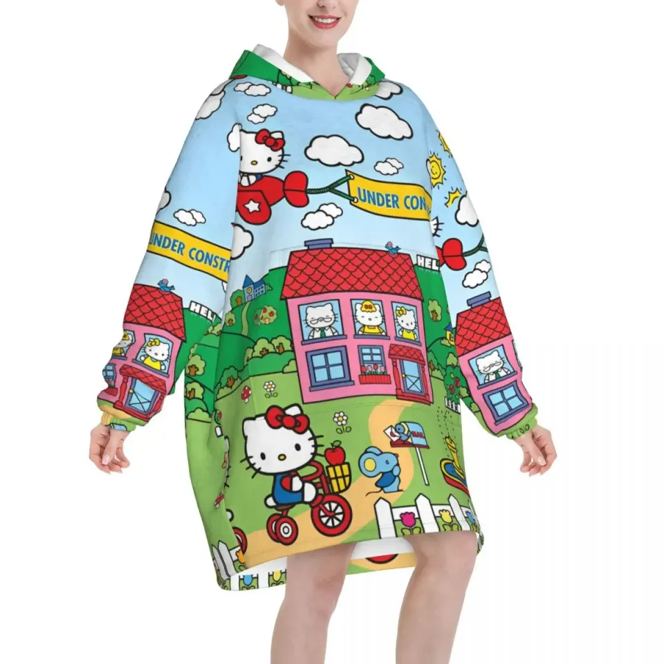 Hello Kitty Merch Oversize Hoodie Blanket  | Cute Blanket For Girl
