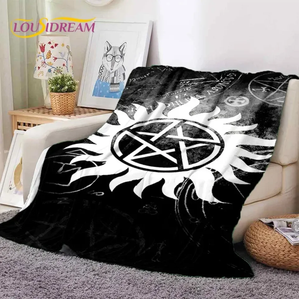 SPN Latest Supernatural Dean Sam Soft Flannel Blankets,Throw Blanket Comfortable Blanket for Picnic Beds Sofa Home Bedroom Gift
