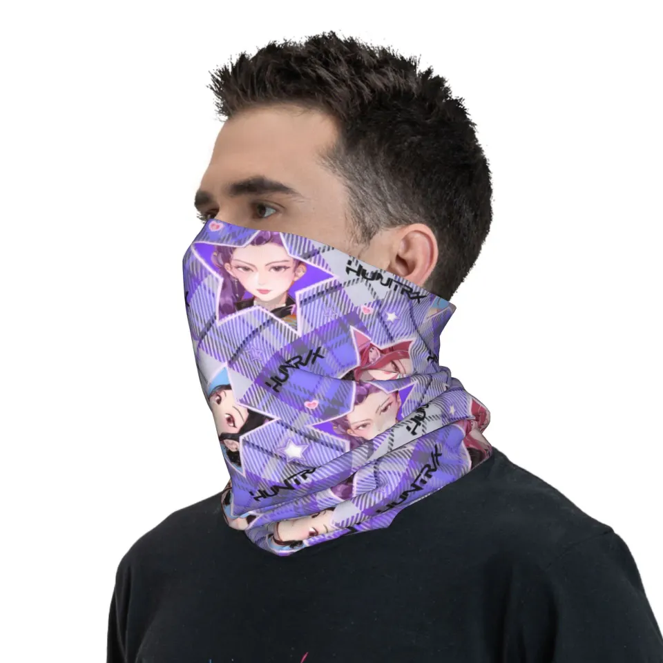 Purple Kpop Demons Hunter Face Mask Scarf