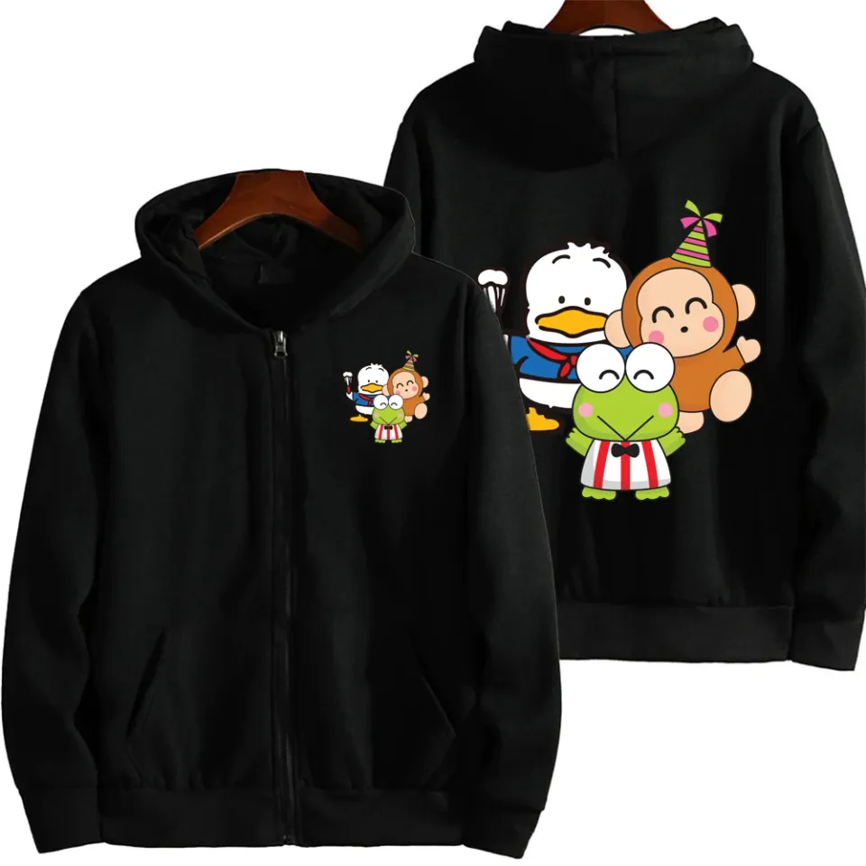 Keroppi Pochacco Men Zip Up Hoodie