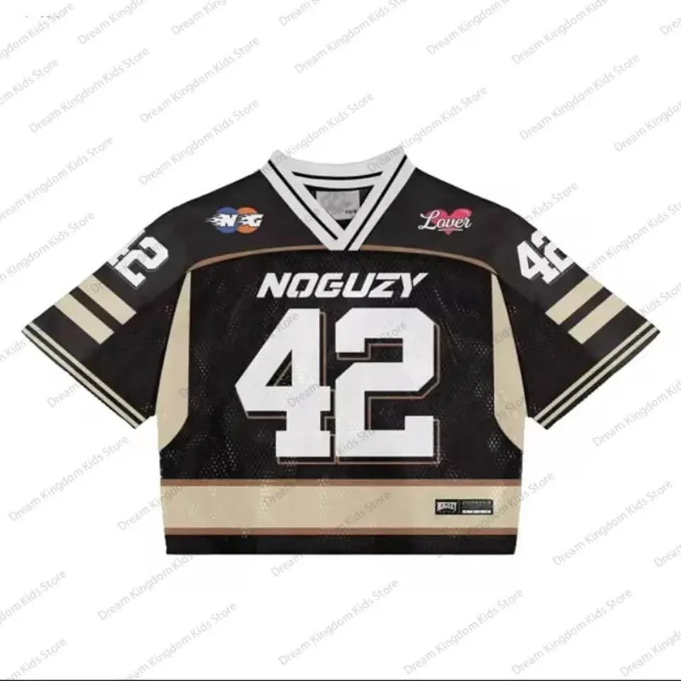 Olive Letter Striped Short-sleeved Crop Top Mesh Baseball Jersey