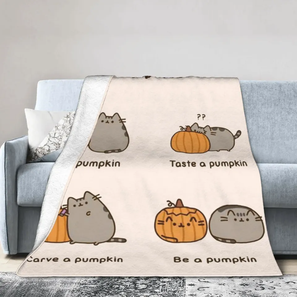 Funny Pusheen Cat Throw Blanket