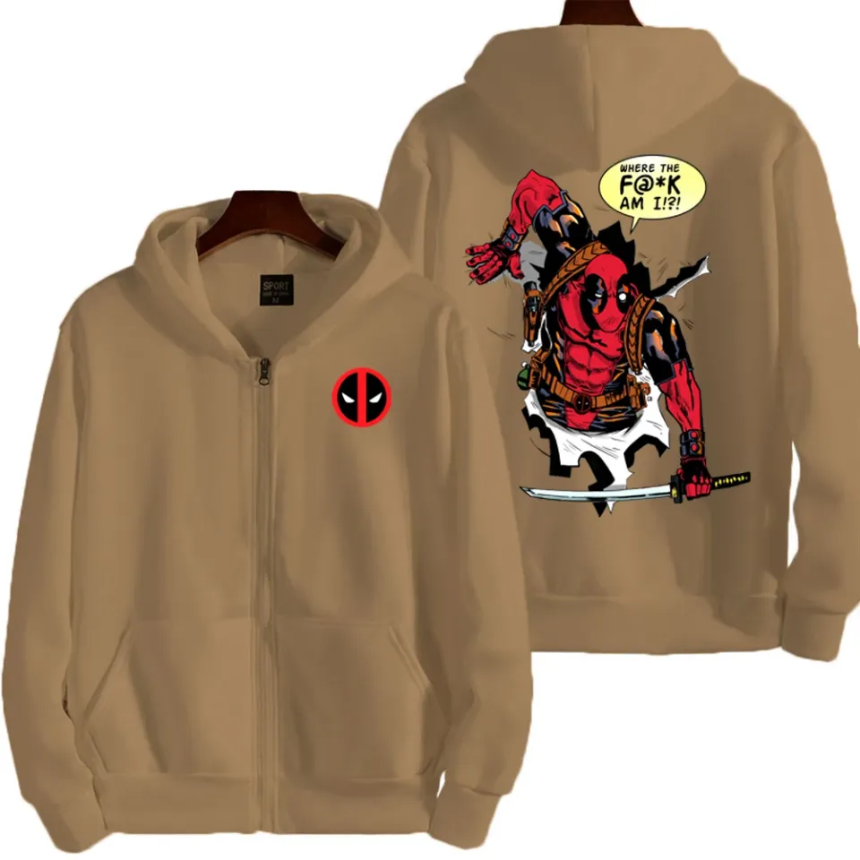 Marvel Deadpool Spring and Autumn New Men's Zipper Hoodie