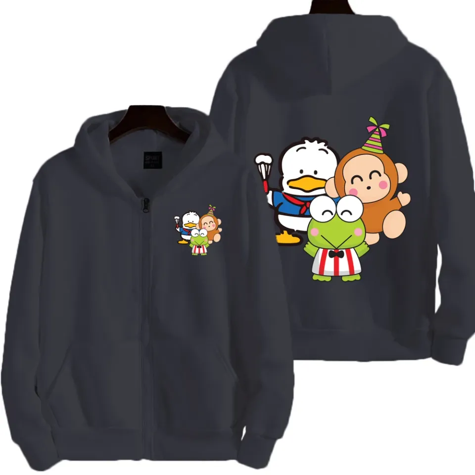 Keroppi Pochacco Men Zip Up Hoodie