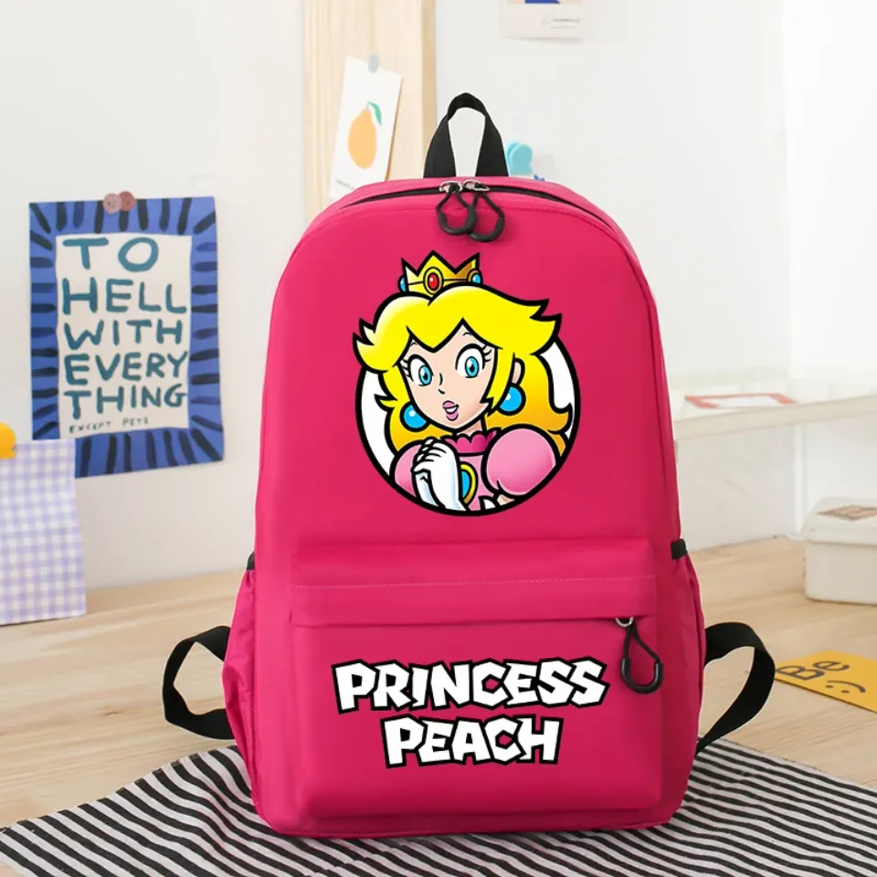Super Mario Bros Kids Backpack Cartoon Cute Anime Knapsack Book Bag