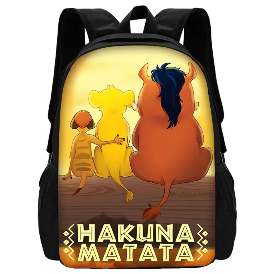 Child School Cartoon Lion King Simba and Mufasa Backpack