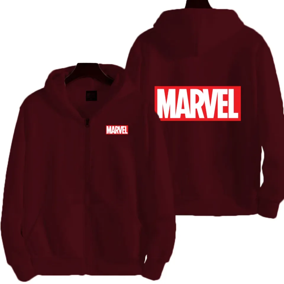 Marvel Logo Spring and Autumn New Men's Zipper Hoodie