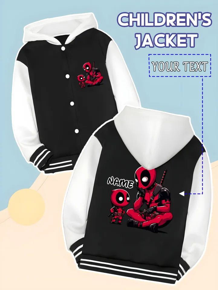 Marvel Deadpool Baseball Jacket with Funny Pattern