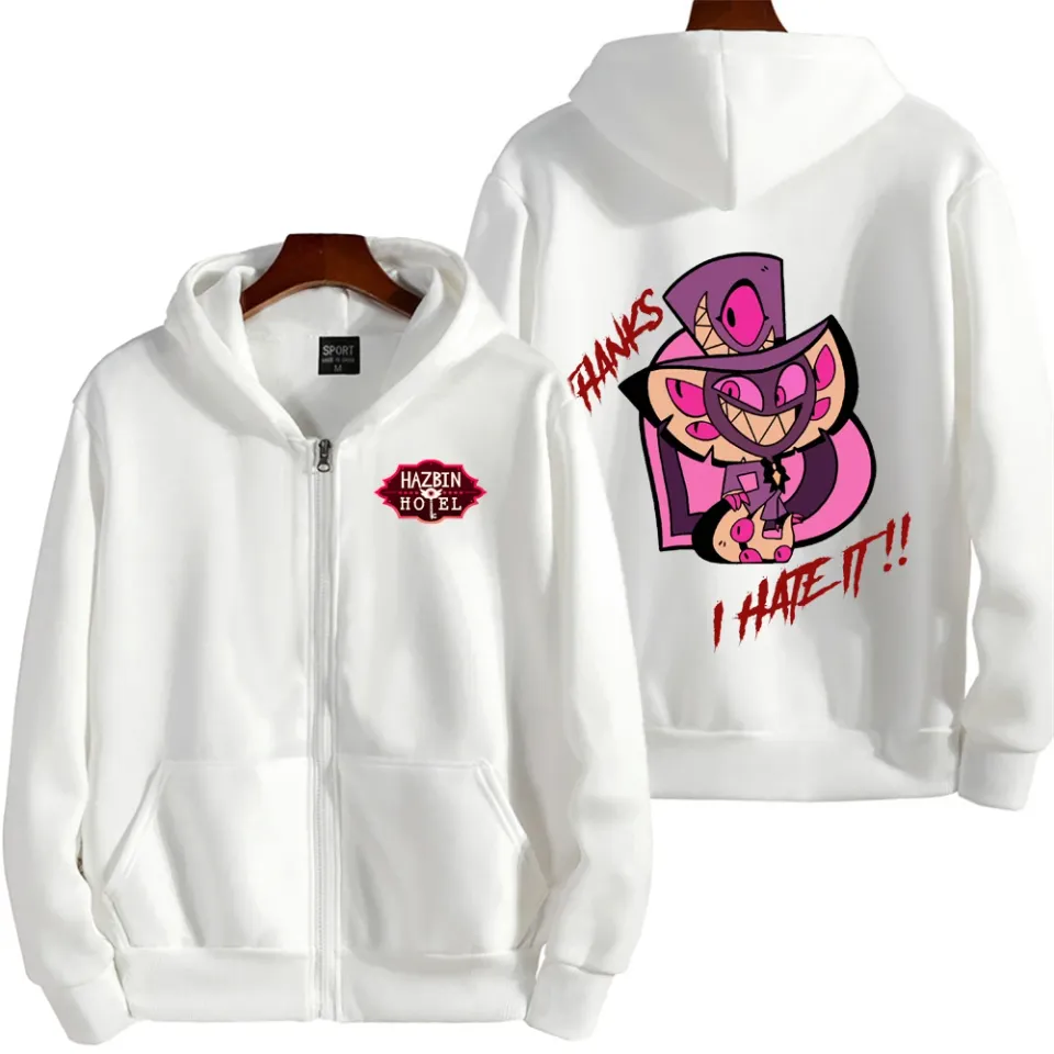 I Hate It Hazbin Hotel Men Zip Up Hoodie