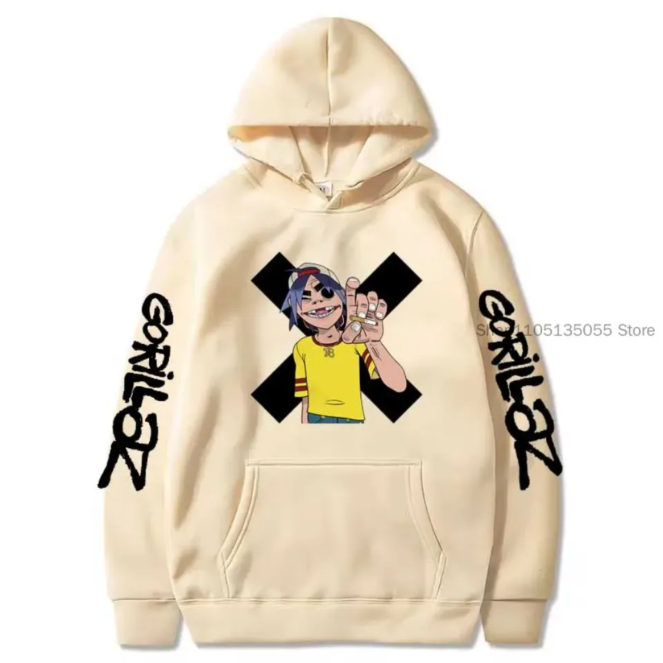 Gorillaz Hoodie Sweatshirt Oversized Hoodies Hip Hop Hoody Unisex Coats Fleece Warm Pullovers Sudader for Autumn and Winter