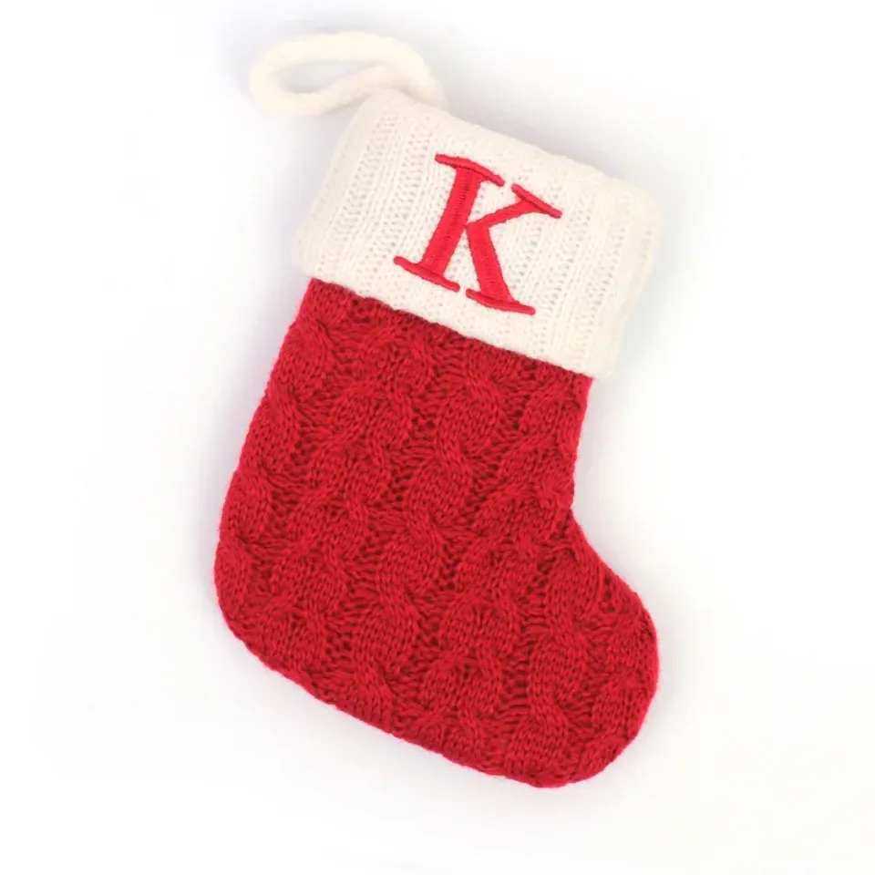 Christmas Boots Letters Christmas Stocking New Knitting Christmas Tree Pendant Decorations SnowflakeChristmas Socks