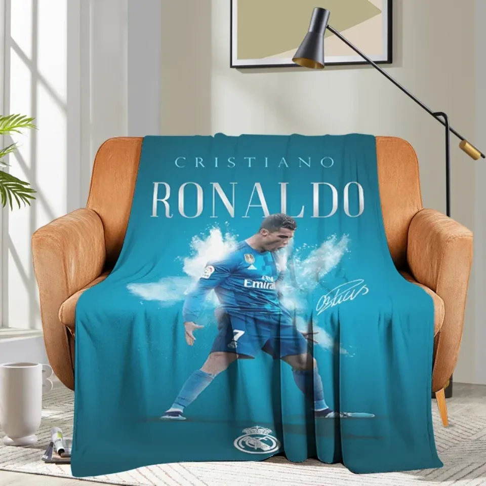 Custom Blanket Sofa Ronaldo CR7 Bed Camping Nap Fluffy Soft Blankets for Winter Warm King Size Microfiber Bedding
