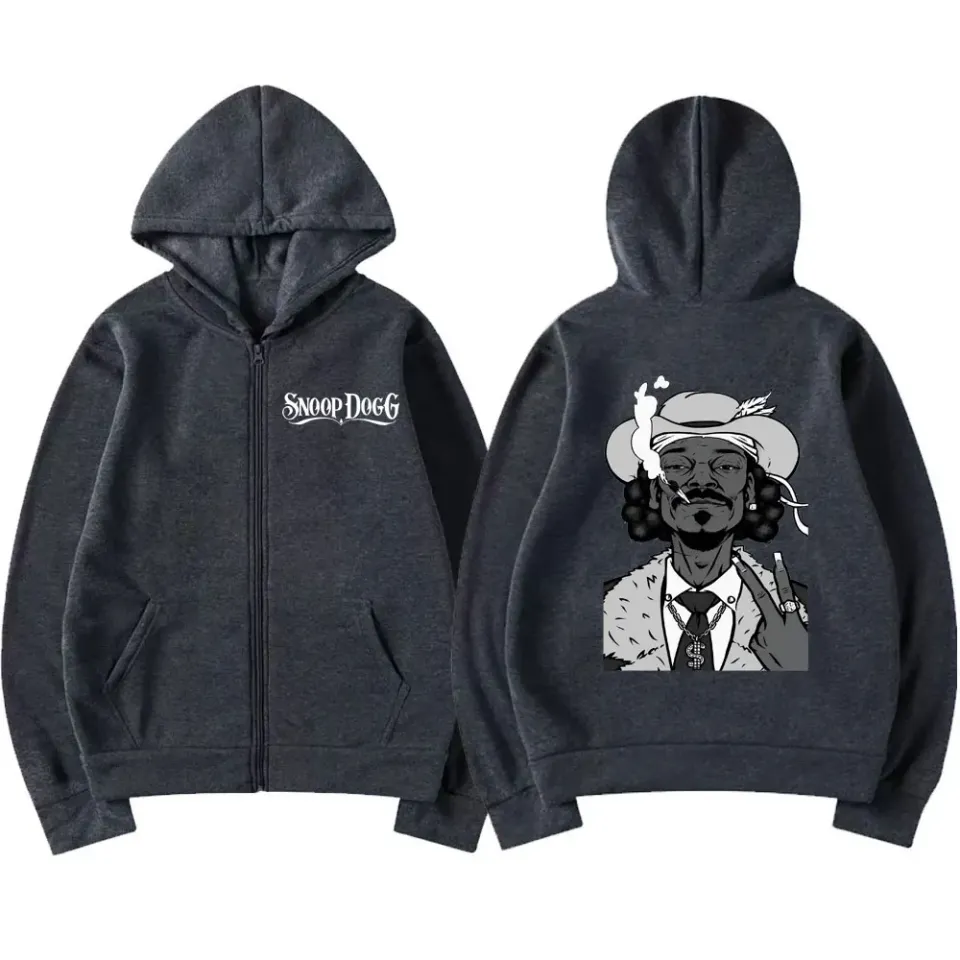 Rapper Snoop Dogg Graphic Zipper Hoodie
