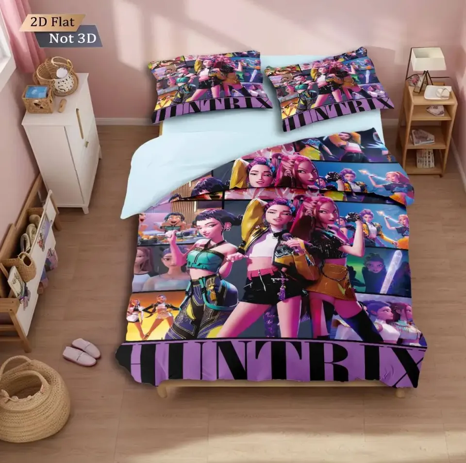 Kpop Devil Girl Group Print Coreless Bedding Set