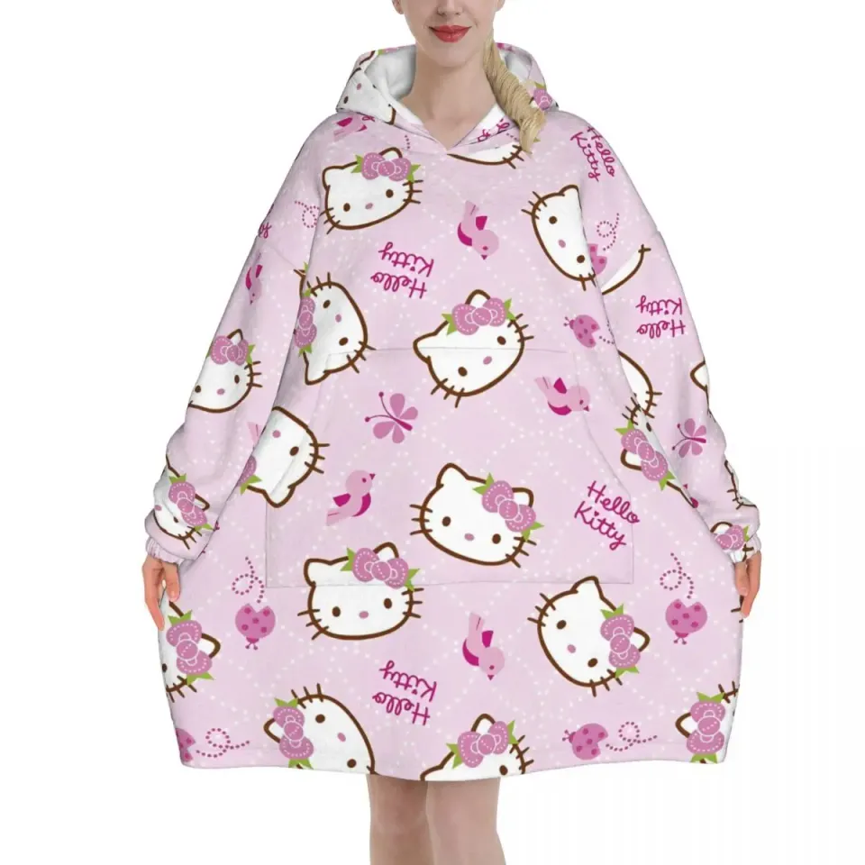 Hello Kitty Cartoon Blanket Hoodie