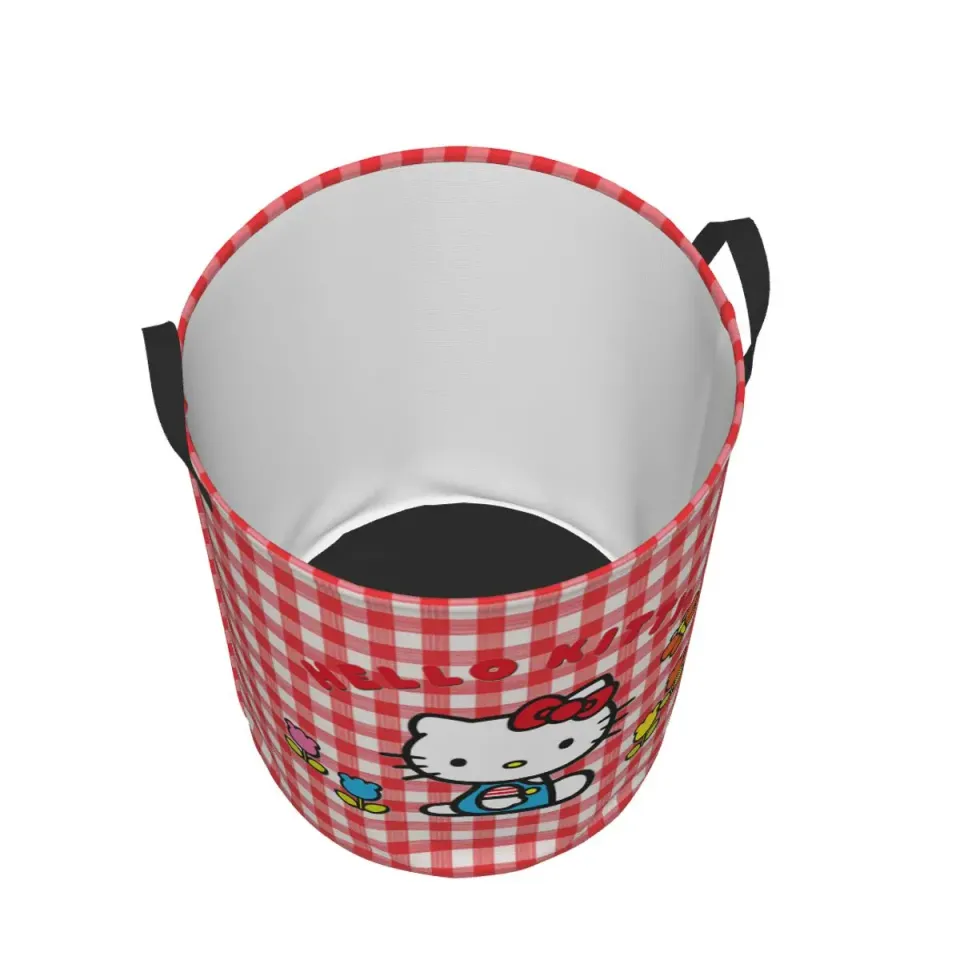 Custom Hello Kitty Laundry Basket - Foldable Large Clothing Storage Bin