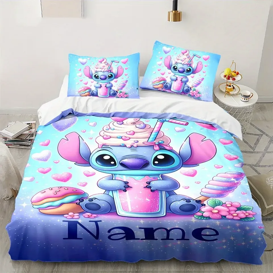 Custom Name Stitch Cartoon Bedding Set