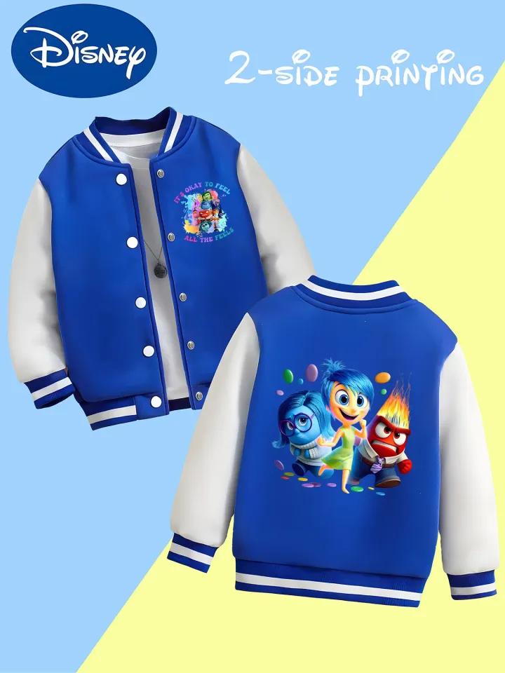 Disney Inside Out collaboration emoji kids' baseball jacket