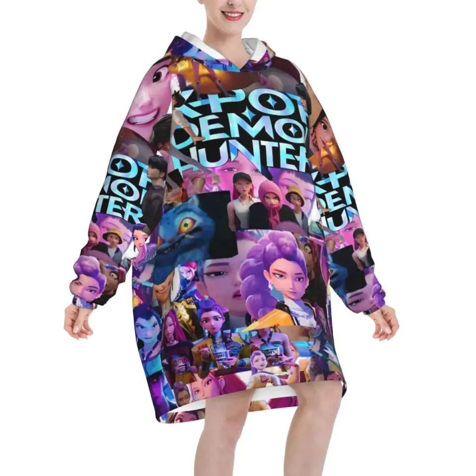 KPop Demon Hunters Huntrix Oversized Blanket Hoodie