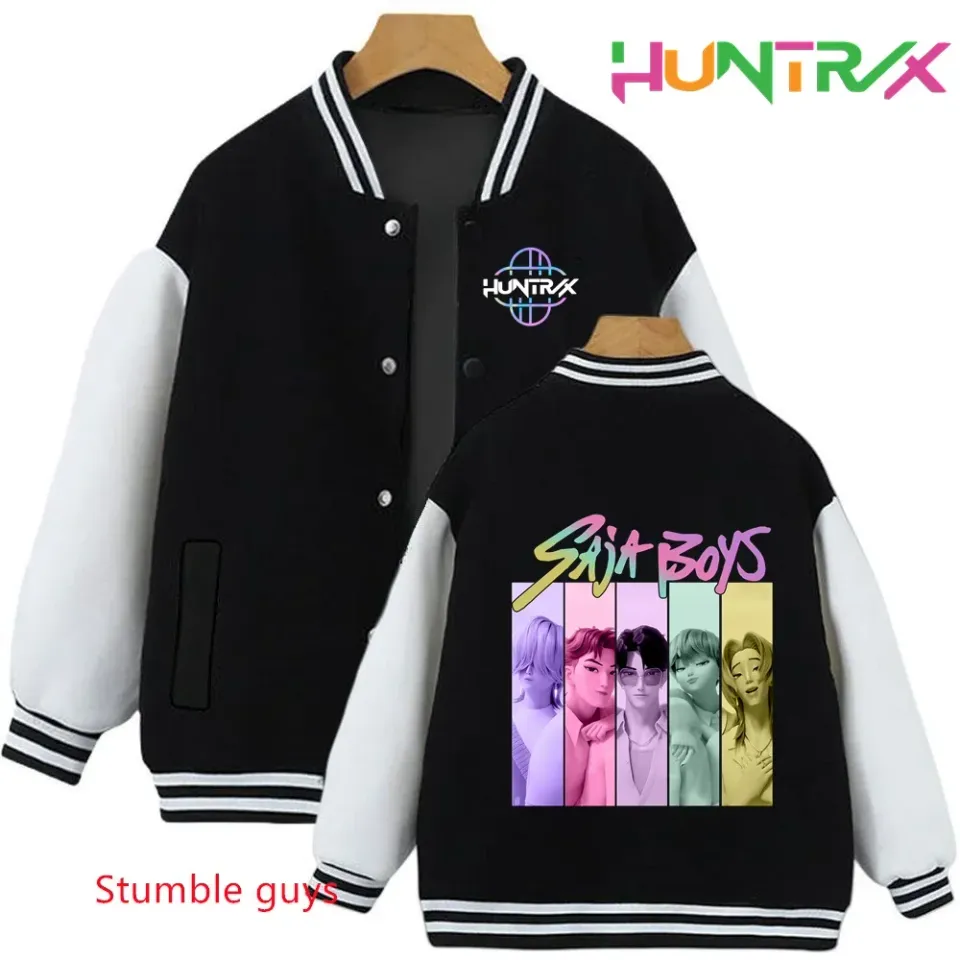 Anime Autumn Winter Kids Kpop Demon Hunters Cartoon Baseball Uniform Jacket Coat Sweatshirts Boys Girls Clothes